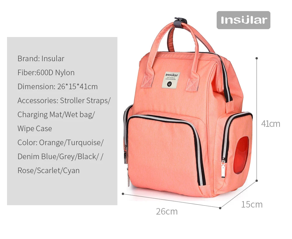 Insular Waterproof Mummy Nappy Backpack