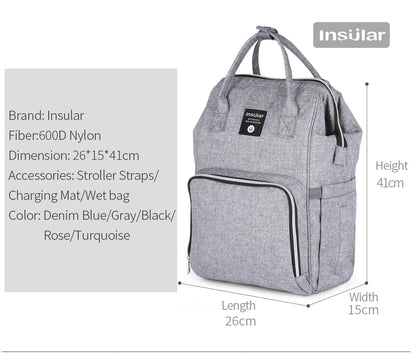 Insular Waterproof Mummy Nappy Backpack