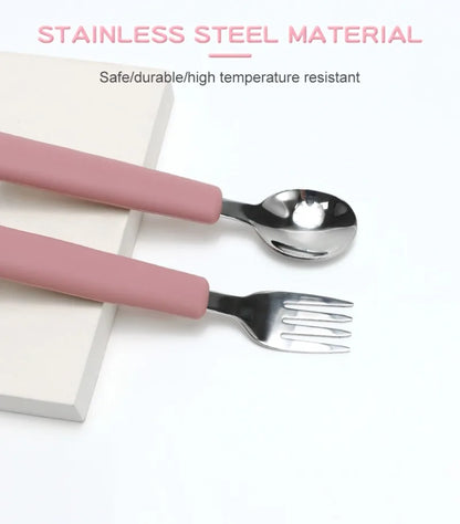 Silicone Handle Baby Tableware Set