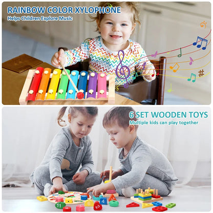 Montessori Baby Toys, 3D Wooden Puzzles for Early Learning, Educational Wooden toys