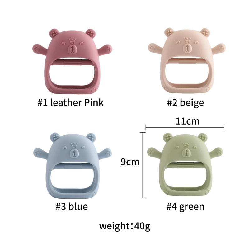 Baby Teether Gloves Cartoon Bear Silicone Dental Care BPA-Free