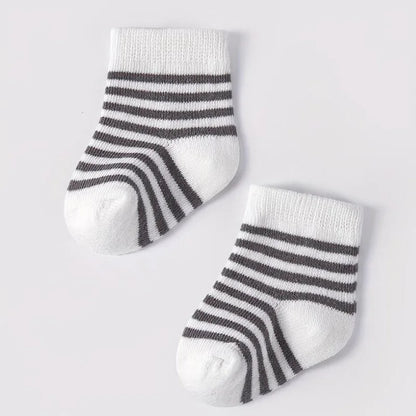 5 pairs New spring and autumn star striped baby socks