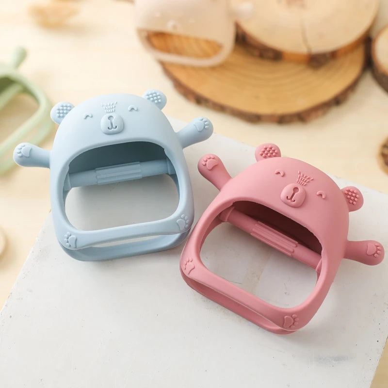 Baby Teether Gloves Cartoon Bear Silicone Dental Care BPA-Free