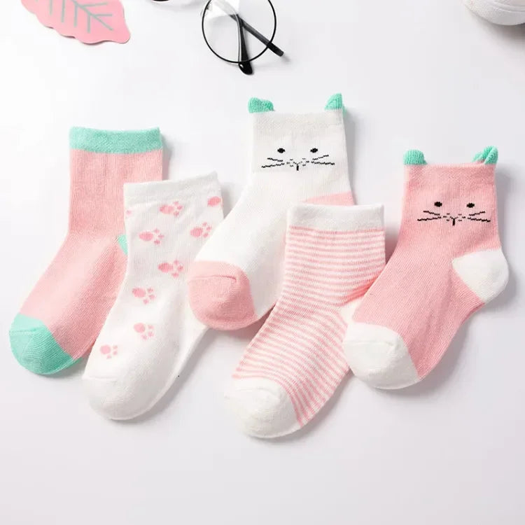 5Pairs Pure Cotton Animal Design socks